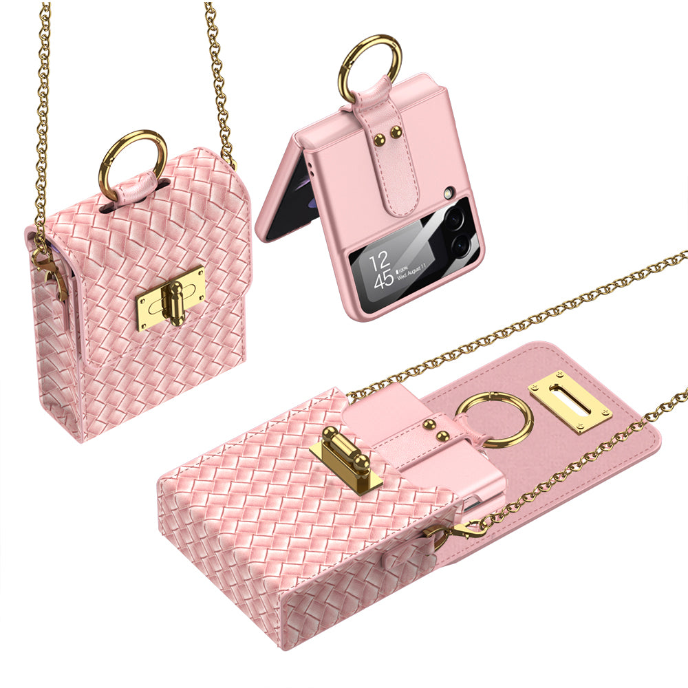 GKK Phone Case Bag for Samsung Galaxy Z Flip5 5G Z Flip4 5G Z Flip3 5G Huawei P50 Pocket Leather Phone Pouch with Chain Shoulder Strap GKK Phone Case Bag for Samsung Galaxy Z Flip5 5G Z Flip4 5G Z Flip3 5G Huawei P50 Pocket Leather Phone Pouch with Chain Shoulder Strap